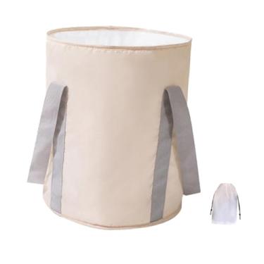 Imagem de FashionCha Bacia Dobrável para Banho de Pés, Balde para Banho de Pés, Isolamento Compacto, Lavagem Fácil de Transportar, Material Oxford, Alumínio, Adequado para, Bege, L