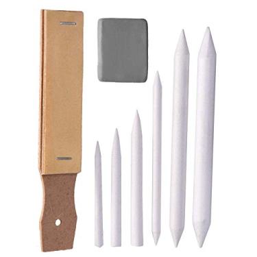 Imagem de Onwon Lixa para misturar tocos e tortilhões de papel, apontador de lápis, apontador de lápis com borracha amassada para ferramentas de desenho de esboço de estudante