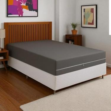 Imagem de Capa Protetora Colchão Casal Queen Malha Gel Zíper Lavável e Resistente (2-CINZA)