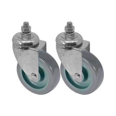 Imagem de Kit 2 un roda rodízio giratório rosca pvc bp 5 pol 130mm - AJAX
