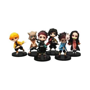 Imagem de Figuras De Ação Anime Demon Slayer 6 Peças Nezuko Tanjirou Zenitsu Ino