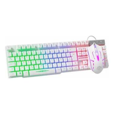 Imagem de Kit Gamer 2 Em 1 Kmex Teclado Kmw52 Mouse Moa8 Branco