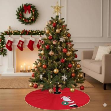 Imagem de Saia Base Tapete Para Árvore Com Papai Noel Art Christmas 60Cm