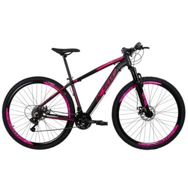 Imagem de Bicicleta Aro 29 KSW 27V Câmbios Shimano Alivio 7.0 Freio Hidraulico Cubo K7 Suspensão C/Trava - Preto/Rosa 19