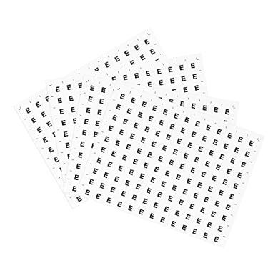 Imagem de uxcell Adesivos de letras redondas, 20 mm de diâmetro letra E autoadesivo PVC à prova d'água 500 peças, palavra preta/fundo branco