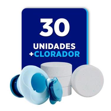 Imagem de Pastilhas sanitizante 200g 5 em 1 para limpeza de piscina 30 unidades 
