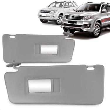 Imagem de Par Quebra Sol Hilux Sw4 2004 A 2014 Cx. Espelho Cinza