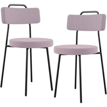 Imagem de Kit 02 Cadeiras Decorativas Estofada Para Sala De Jantar Barcelona L02