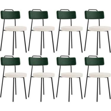 Imagem de Kit 08 Cadeiras Decorativa Estofada Sala De Jantar Barcelona L02 Facto