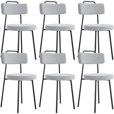 Imagem de Kit 06 Cadeiras Decorativas Estofada Para Sala De Jantar Barcelona L02