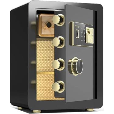 Imagem de Cofres Cofre Com Fechadura Eletrônica De Impressão Digital, Cofre De Código Digital Resistente Ao Fogo, Caixa De Código De Segurança Gabinete De Segurança Multifutiol, 38x32x45cm