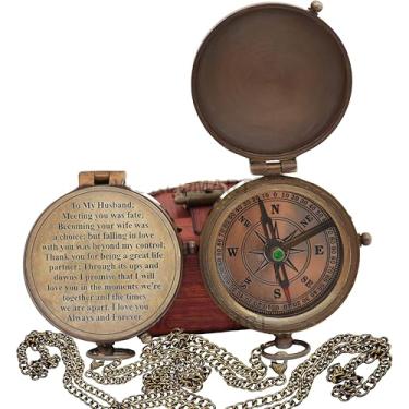 Imagem de Bússola gravada, presente para marido, aniversário, casamento, noivo, presente de relacionamento de longa distância, presente para namorado do exército, presente para meu marido, 5 antiguidades
