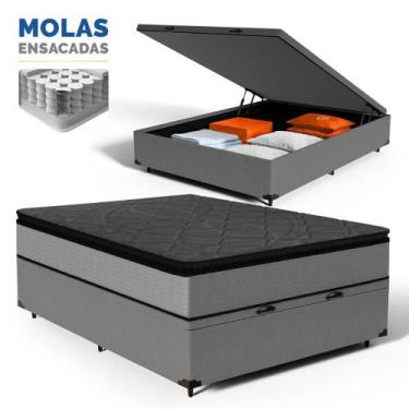Imagem de Cama Box Baú com Colchão de Molas Ensacadas Pillow Top UmaFlex Vitta C
