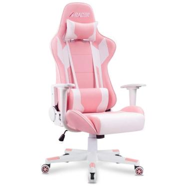 Imagem de Homall Cadeira de Escritório Gamer Ergonômica e Ajustável com Apoio para Lombar, Rosa