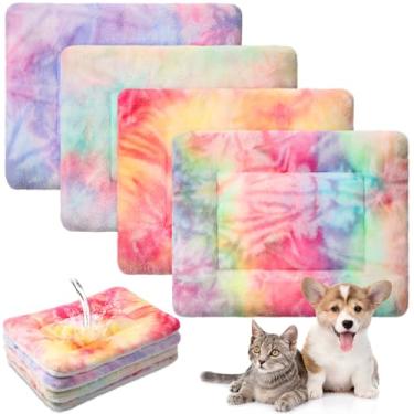 Imagem de Haull 4 peças de cama de porquinho-da-índia à prova d'água para inverno com forro de gaiola de pelúcia macio para cachorro e gato, tapete reversível de inverno aconchegante para xixi, tapete de