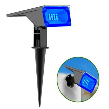 Imagem de Refletor Ecoforce Solar 6 Led 50x Mais Forte Colorida Verde Branco Que