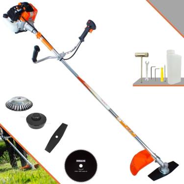 Imagem de Roçadeira Multifuncional Vulcan VR430S À Gasolina 43cc 1,7HP C/ Carretel Nylon + Lâmina 2 Pontas + Lâmina 80 Dentes + Escova Circular de Aço 38 Cerdas