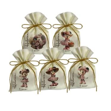 Imagem de Saquinhos Minnie Fazendeira Kit 20 unidades lembrancinha personalizada