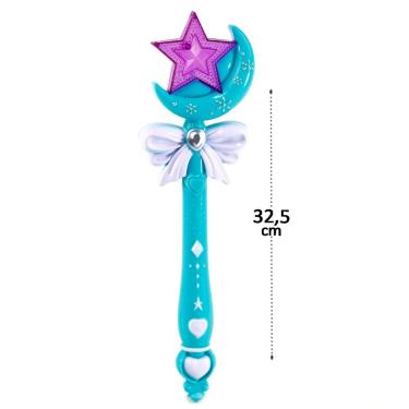 Imagem de Varinha Mágica de Plástico com SOM e LUZ Encantada - Tudo em Caixa