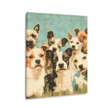 Imagem de CANLUNTE Coleção Staring Dog Impressão em tela - Grupo de arte de parede canina com olhos hipnóticos, pôster animal para creche de cães, consultório veterinário, decoração moderna de fazenda (arte 2,8