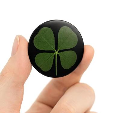 Imagem de Preserved Real Four Leaf Clover Pocket Token – Trevo genuíno de 4 folhas simbolizando esperança, fé, amor e sorte – Trevo da sorte da Coreia do Sul – Durável, preservação à prova d'água para uma sorte