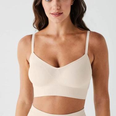 Imagem de Sutiã Top Sutop Com Bojo Sem Aro Canelado Liz 51302, P, Natural