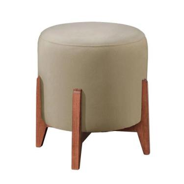 Imagem de Banqueta Puff  Decorativo Thor Veludo 3 Pés Madeira Luxo - Straso Deco