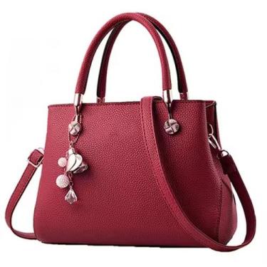 Imagem de Bolsa Feminina Baú Média Tote Alça De Mão E Transversal de Mão Casual 