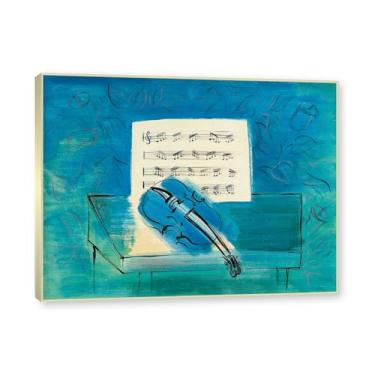 Imagem de Moldura de champanhe. Impressões Raoul Dufy, (o violino azul), pôster de viagem vintage, arte impressionista, imagem de arte de parede em tela para decoração de casa. 30 x 40 cm-11,8 x 15,7 pol