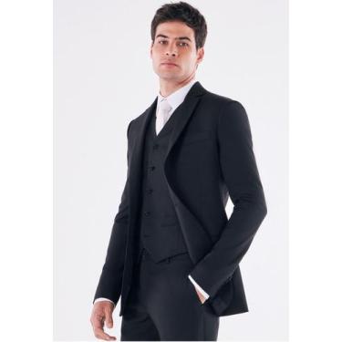 Imagem de Terno Poliviscose Masculino Slim Black Elite - Jordhan, Preto, 58