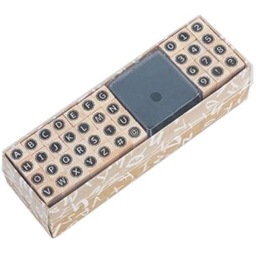 Imagem de 40 peças de carimbos pequenos de borracha de madeira, letras, símbolos, números do alfabeto, para cartões de artesanato, álbum de fotos, álbum de recortes (fonte B)