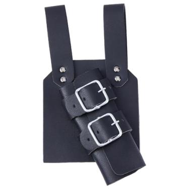 Imagem de GORGECRAFT Coldre de espada de couro renascentista preto para espada direita cinto medieval espada sapo coldre de couro PU suporte de espada para cavaleiro punhal pirata cosplay fantasia