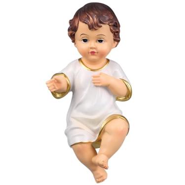 Imagem de DOITOOL Boneco de bebê Jesus de 5 cm, mini bebê Jesus de resina para presépio, boneca s in manjedoura, mini ornamento para decoração de Páscoa de coleção religiosa
