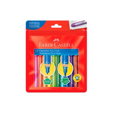 Imagem de Hidrocor Faber-Castell Vai e Vem com 12 Cores
