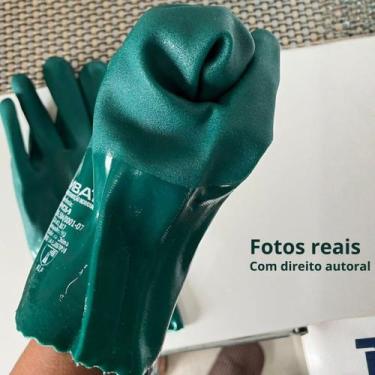 Imagem de 5 Luvas Pvc 26cm Segurança Inseticida, Venenos, Químicos Grossa - Impo