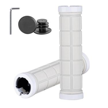 Imagem de Alças de guidão ROCKBROS Double Lock 22 mm, antiderrapantes, brancas