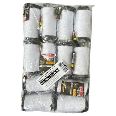 Imagem de 5 Pacotes Linha Branca Extra Forte 100 Jds Com 12 Unidades Pipa, Branc