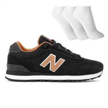 Imagem de Tênis New Balance 515 V2 Feminino + 3 Pares de Meias, Preto, Marrom, 3