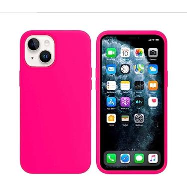 Imagem de Capinhas de Silicone Compativel Com Iphone Case Aveludada Premium Todos os Modelos (Rosa-chock, IP-13)
