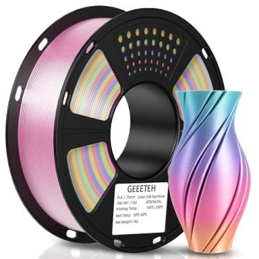 Imagem de Geeetech Filamento Pla Arco-Íris de Seda 1,75 Mm, Filamento Multicolorido para Impressora 3D, Filamento Que Muda de Cor 1 Kg (2,2 Lbs) 1 Carretel, Precisão Dimensional +/- 0,02 Mm