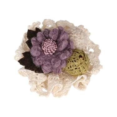 Imagem de Broche de pelúcia de algodão feito à mão para mulheres e meninas, lindos broches de frutas, acessórios de renda de feltro de lã macia para roupas, bolsas, chapéus, broches para mulheres, Medium, Liga