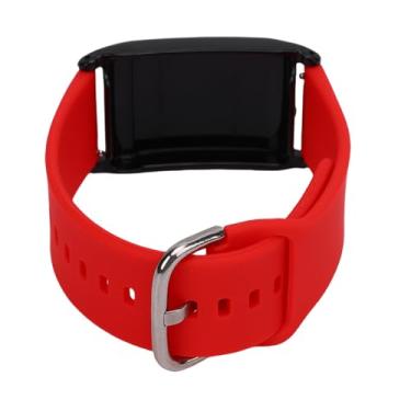 Imagem de Generic Faixa de Relógio de Silicone, Bandas de Rastreador de Fitness Seguro Substituição Sweatproof Respirável Ajuste Ajustável para Correr Caminhadas Esporte (Vermelho)