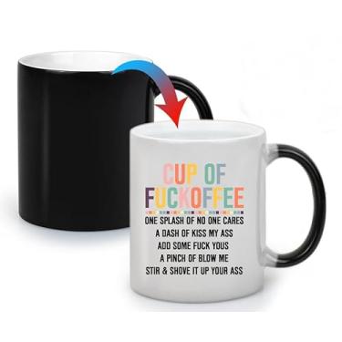 Imagem de Caneca mágica xícara de trocador Fuckoffee, caneca de café sensível ao calor, 325 ml