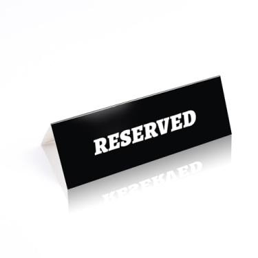 Imagem de KEPYDRMTF Placa de mesa reservada para casamento, placa de assento de cadeira para decoração de escritório, casamento, reunião, cerimônia e eventos (24 x 14 cm), 24 peças)