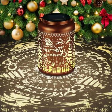 Imagem de Presentes de aniversário para mulheres, mãe, avó, lanterna solar à prova d'água, presentes de jardinagem para mulheres, decoração de jardim de Natal pendurada luzes solares decorações de quintal ao ar