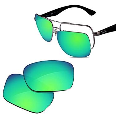Imagem de Glintbay Lentes de óculos de sol de substituição 100% precisas para RayBan RB3483-60 mm - Espelhado verde polarizado