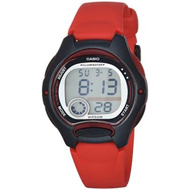 Imagem de Casio Relógio feminino clássico de quartzo com pulseira de resina, vermelho, 15 (modelo: LW-200-4AVCF)