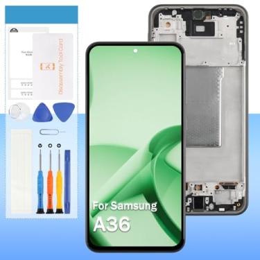 Imagem de Incell para substituição de tela Samsung Galaxy A36 5G SM-A366U, SM-A366U1 SM-A366E, SM-A366W 17.0 cm LCD Display Touch Digitalizador Assembly com moldura preta (não impressão digital)