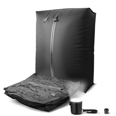 Imagem de Sacos de vácuo para bagagem de viagem com bomba elétrica, sacos de compressão a vácuo reutilizáveis IP67 para viagem, mochila e malas | Cubos de embalagem de vedação a vácuo para roupas que economizam