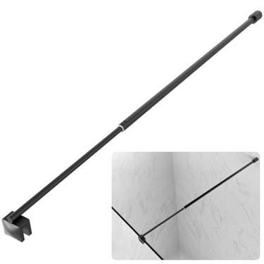 Imagem de Barra de suporte para porta de chuveiro, haste de suporte telescópica de painel fixo de aço inoxidável de 27,5 a 12 cm, barra de suporte ajustável de parede a vidro, fácil instalação e resistente à
